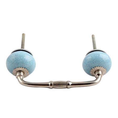 Sky Blue Crackle Ceramic Bridge Handle